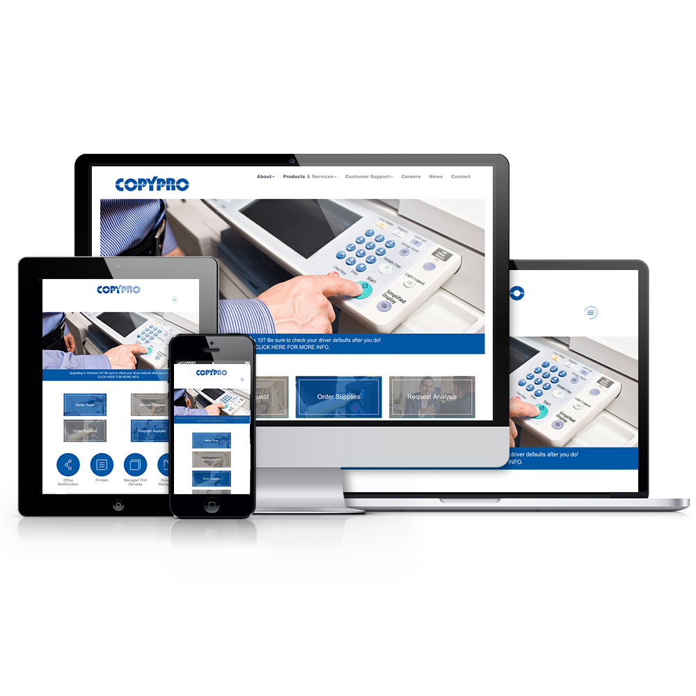 CopyPro responsive WordPress website across multiple platforms