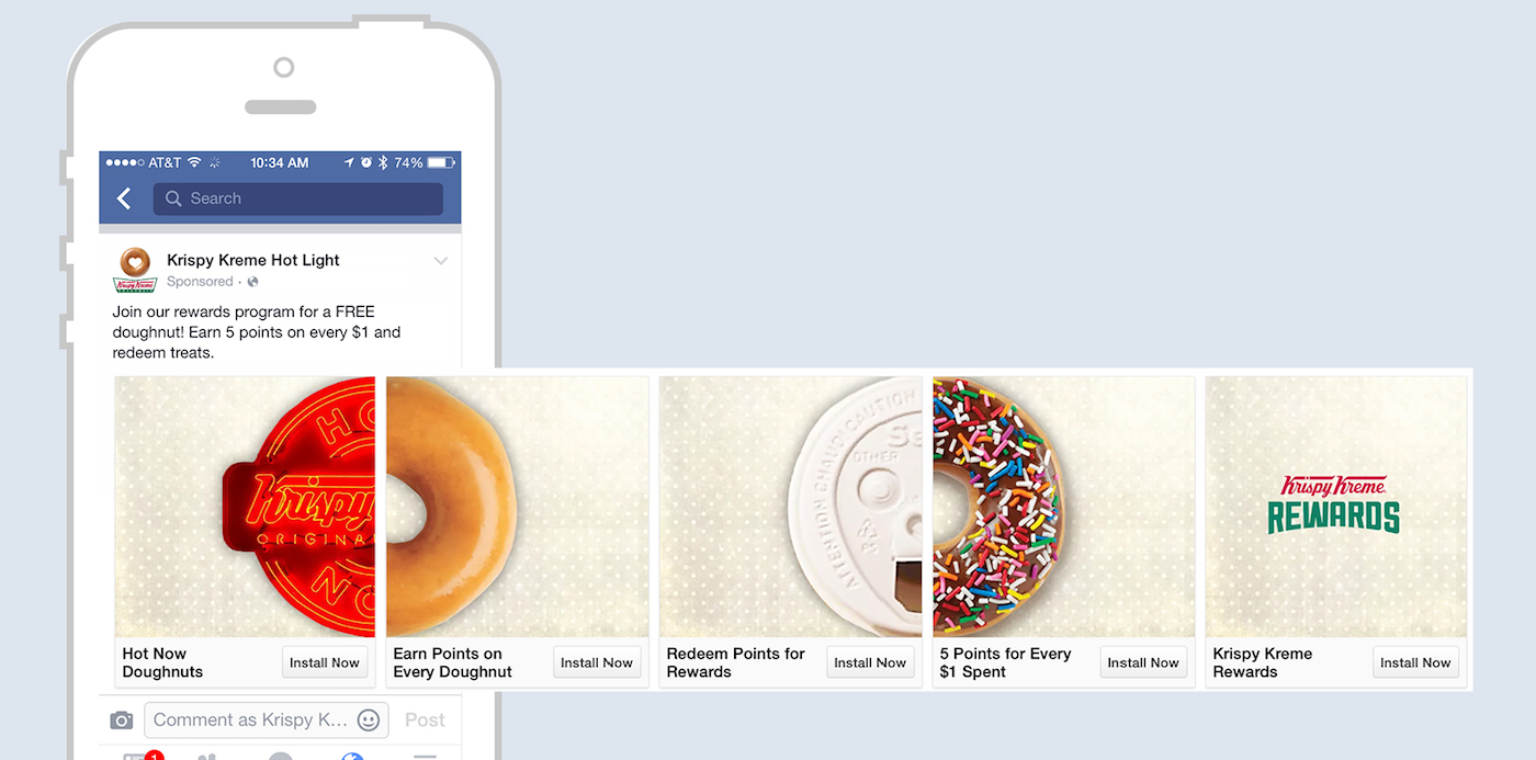 Krispy Kreme facebook carousel ad