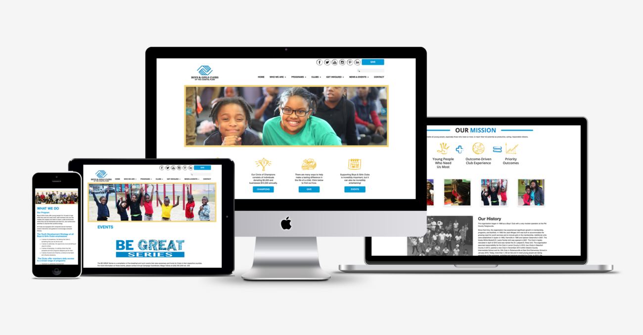Boys and Girls Clubs website across multiple platforms