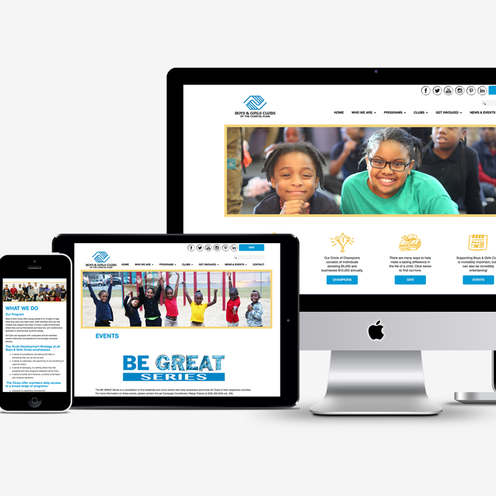 Boys and Girls Clubs website across multiple platforms