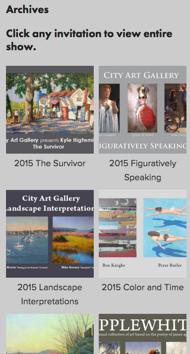 City Art Gallery mobile website