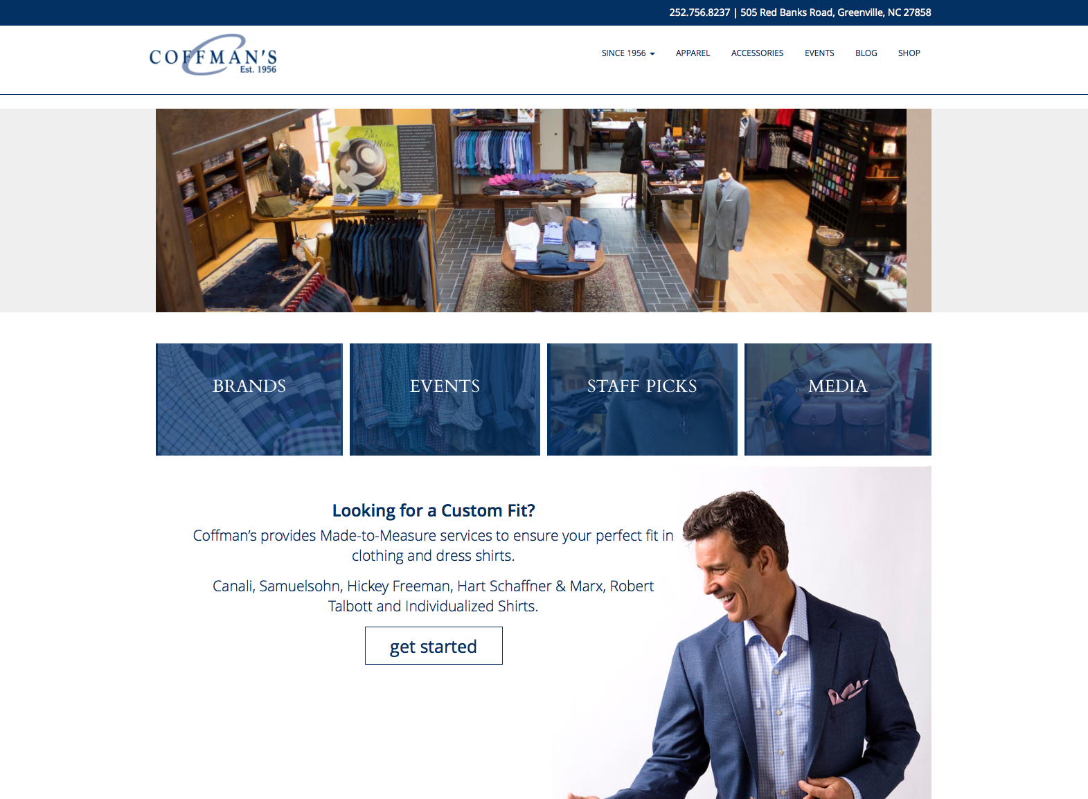 Coffman's Mens Wear website