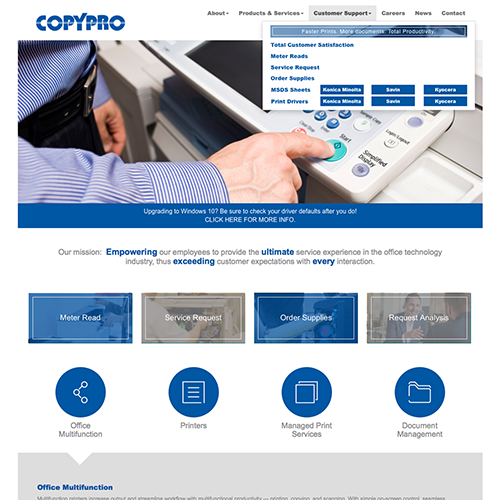 CopyPro website homepage