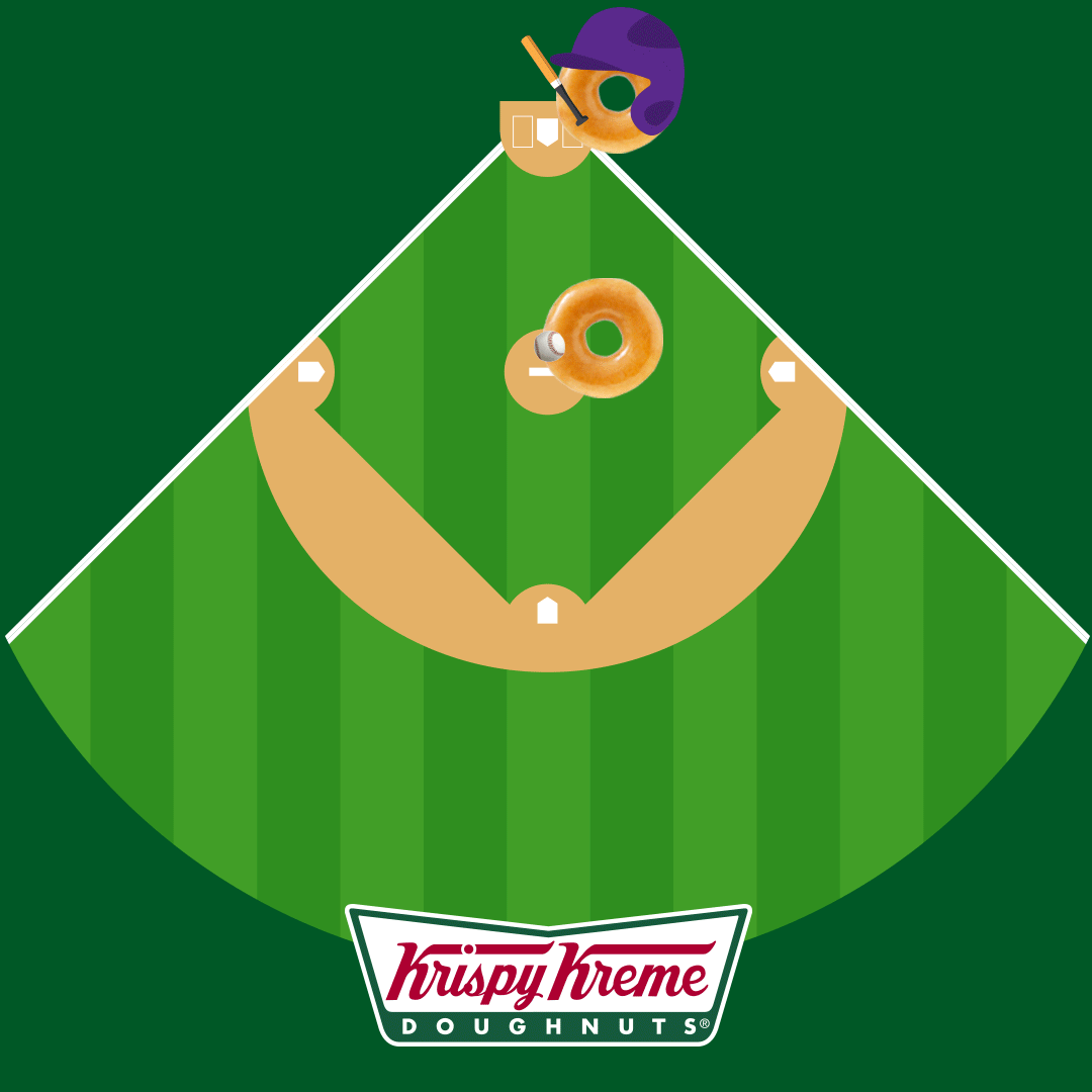 Krispy Kreme GIF of a donut hitting a baseball