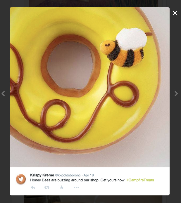 Twitter post of a Krispy Kreme unpaid ad