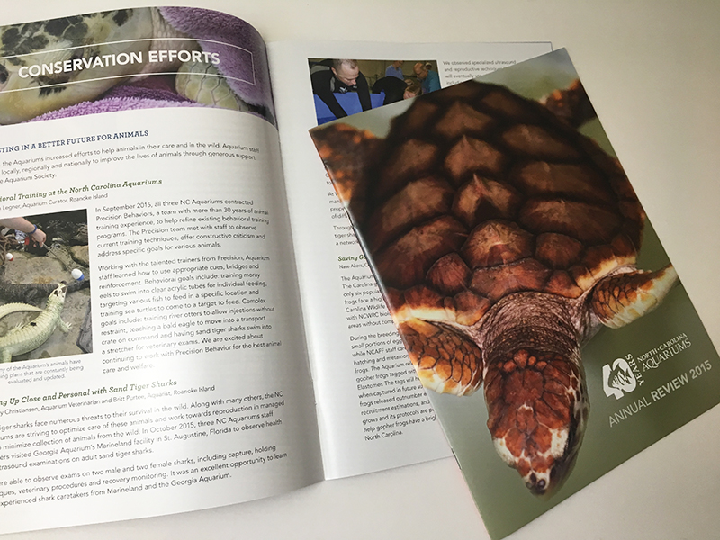 North Carolina Aquarium Society Annual Review cover and inside spread