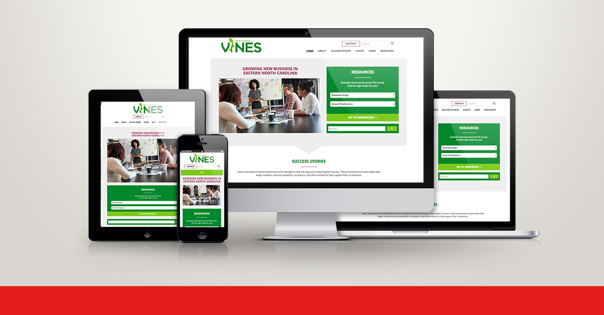 Vines website across multiple screens