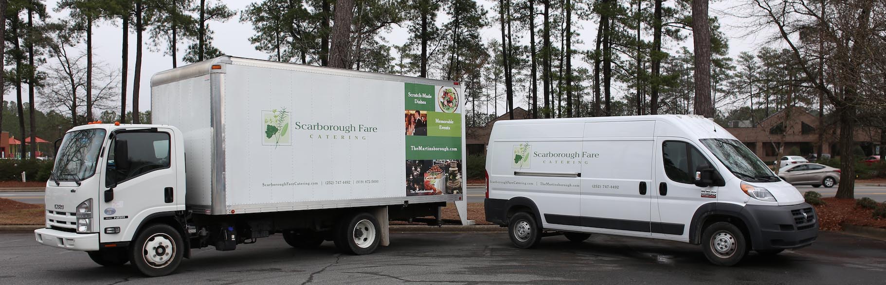 Side view of Scarborough Fare Catering van graphics