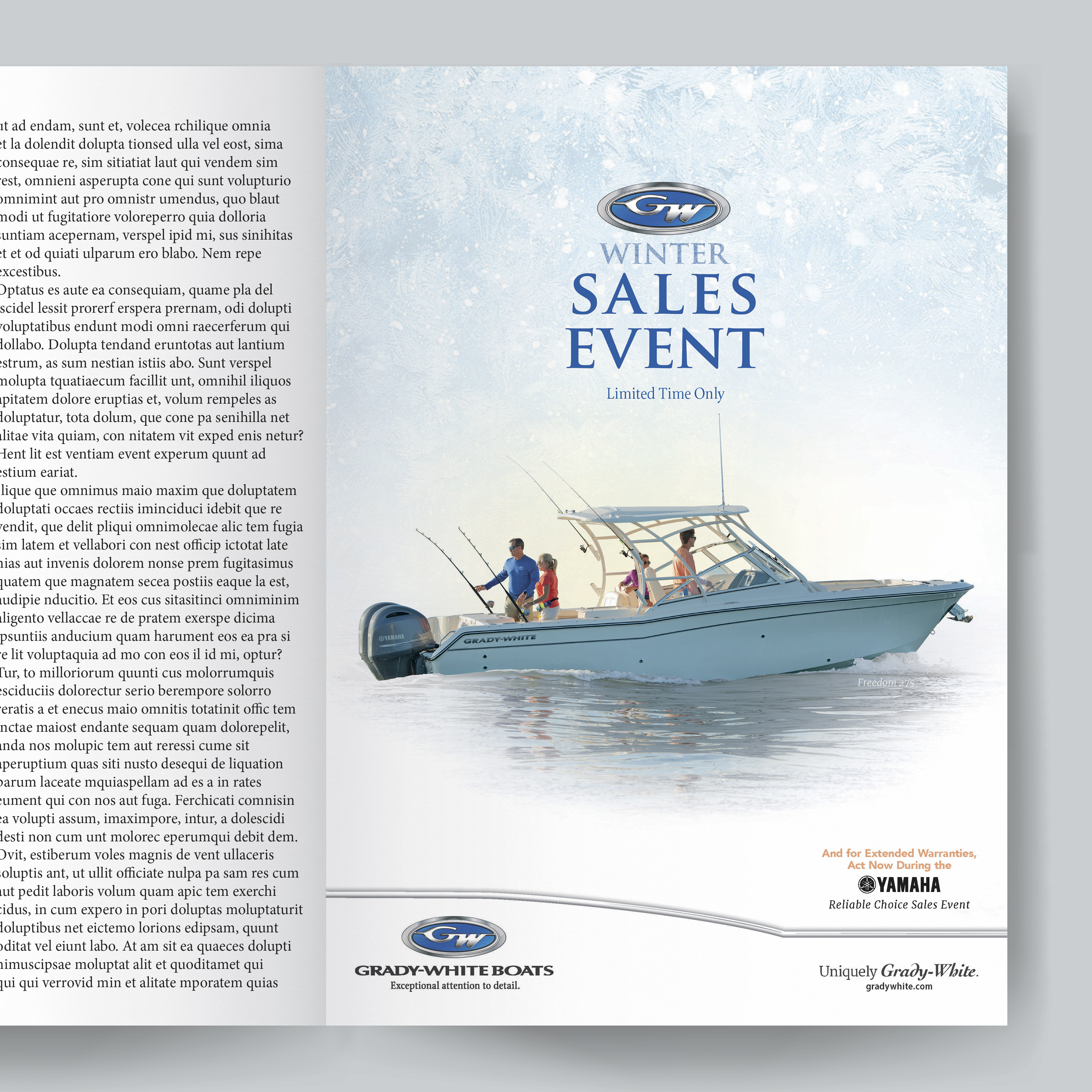Grady-White Boats Winter Sales Event Print Ad